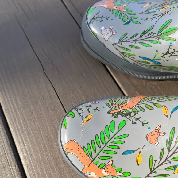 🦌WESTERN CHIEF OH DEER LINED CHARCOAL RUBBER RAIN BOOTS 8 - Picture 10 of 10